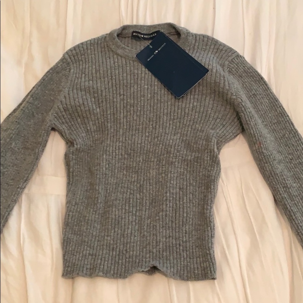 NWT Brandy Melville Cropped Gray Sweater One Size